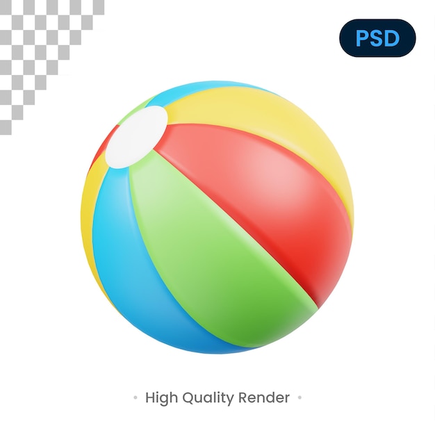 PSD icône de ballon de plage 3d psd premium