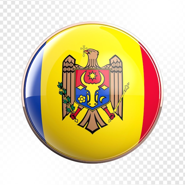 PSD Ícone bandeira da moldávia renderização em 3d