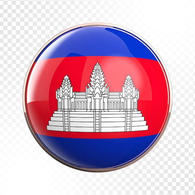 Ícone bandeira renderização 3d do camboja