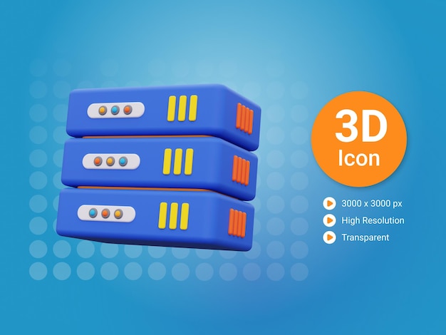 PSD icône de base de données 3d 3d