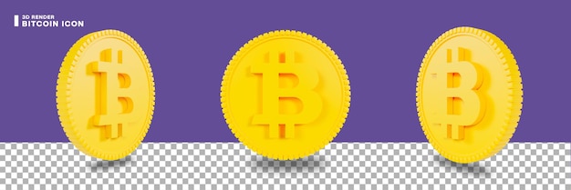 Icône de bitcoin de rendu 3D