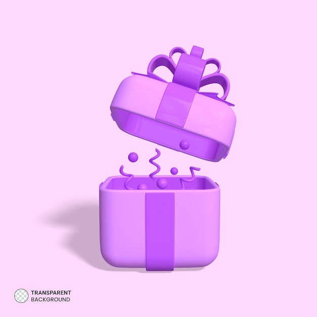 Icône de boîte cadeau illustration de rendu 3d isolée