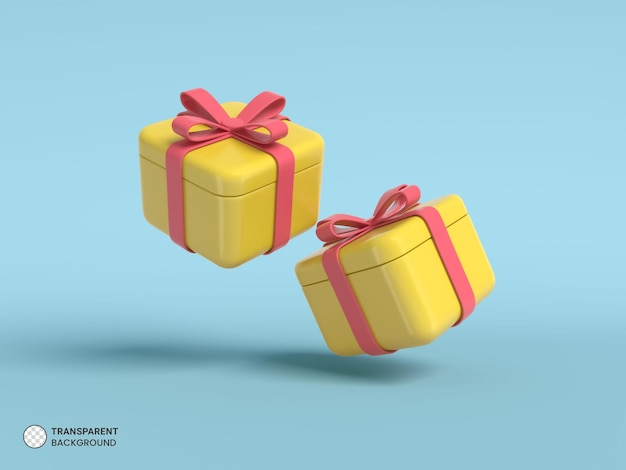Icône de boîte cadeau Promo Ecommerce isolé rendu 3d Illustration