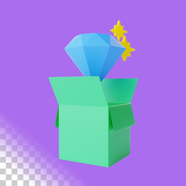 PSD icône de boîte cadeau vert 3d