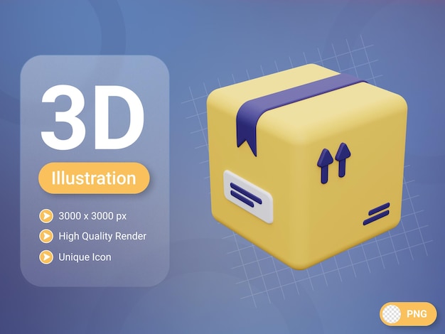 icône de boîte de livraison 3d