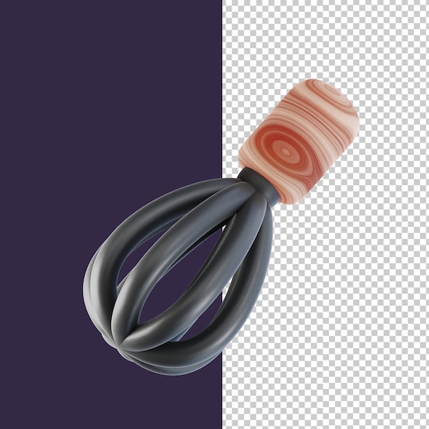 PSD Ícone bonito do ovo wisk 3d com textura de madeira natural melhor para a interface do usuário do amplificador da página de destino do elemento gráfico