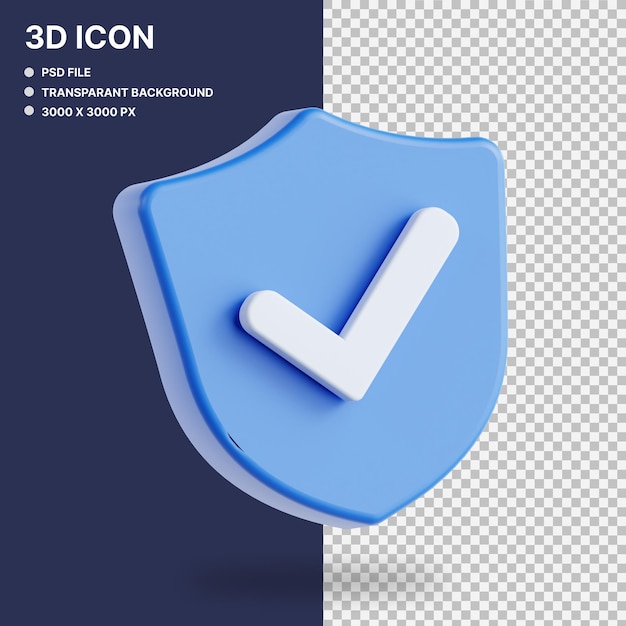 PSD icône de bouclier 3d