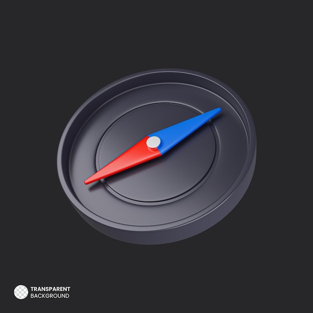 PSD icône de boussole 3d isolée
