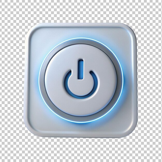 PSD icône de bouton d'alimentation avec style moderne 3d