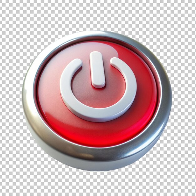 PSD icône de bouton d'alimentation avec style moderne 3d