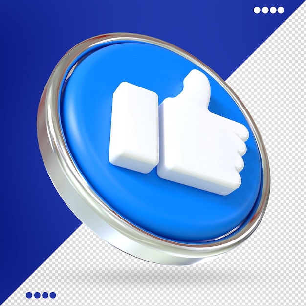 Icône De Bouton Comme 3d Facebook