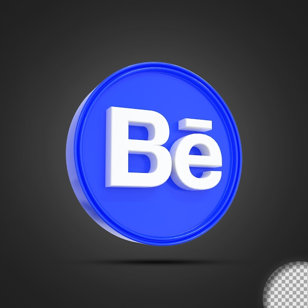 Ícone brilhante do logotipo da mídia social Behence renderização em 3d
