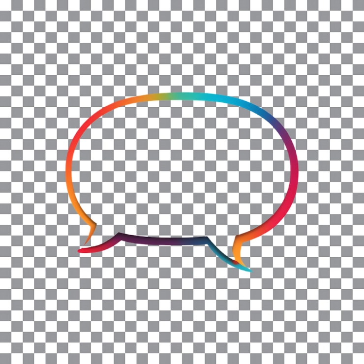 PSD icône de bulle de conversation moderne sur un fond transparent