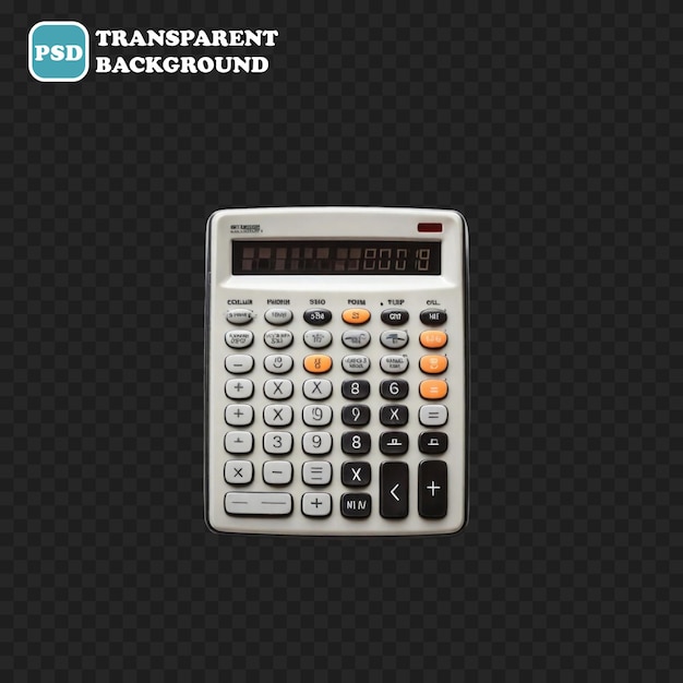 PSD icône de calculatrice isolée illustration de rendu 3d