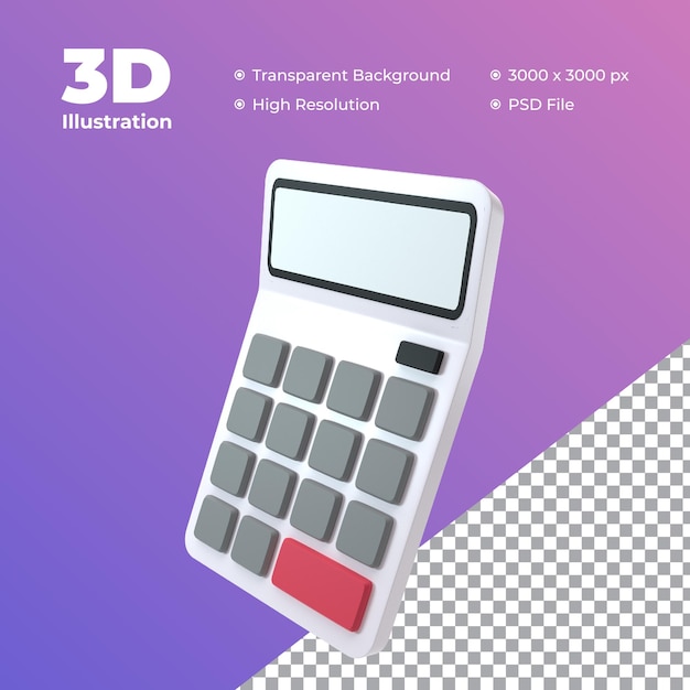 Icône de calculatrice de rendu 3D