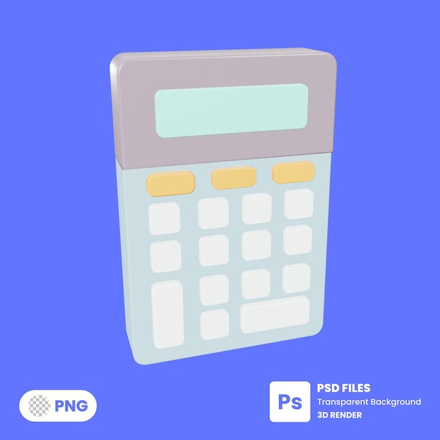 PSD icône de la calculatrice rendu d'illustration 3d psd premium