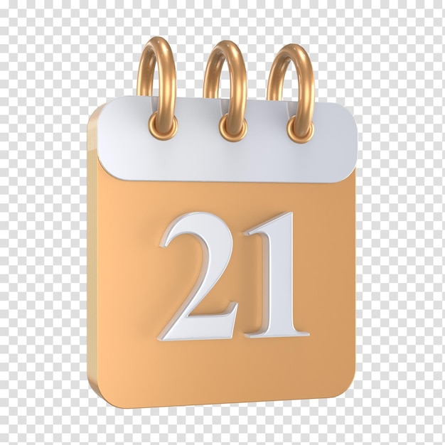 Ícone calendário número renderização em 3d