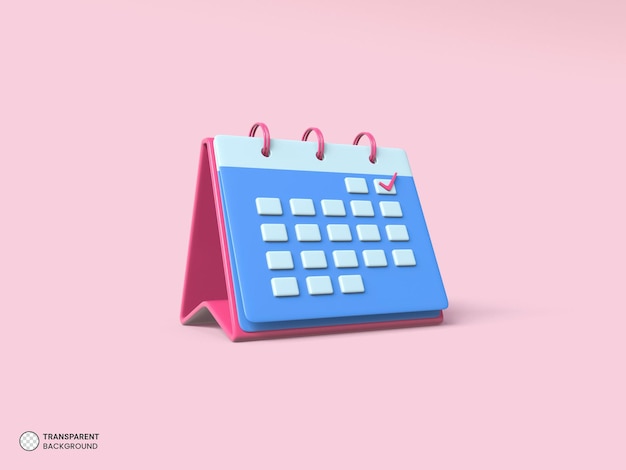 Icône De Calendrier De Bureau Rendu 3d Isolé Illustration