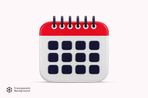 icône de calendrier illustration de l'icône vectorielle de rendu 3D