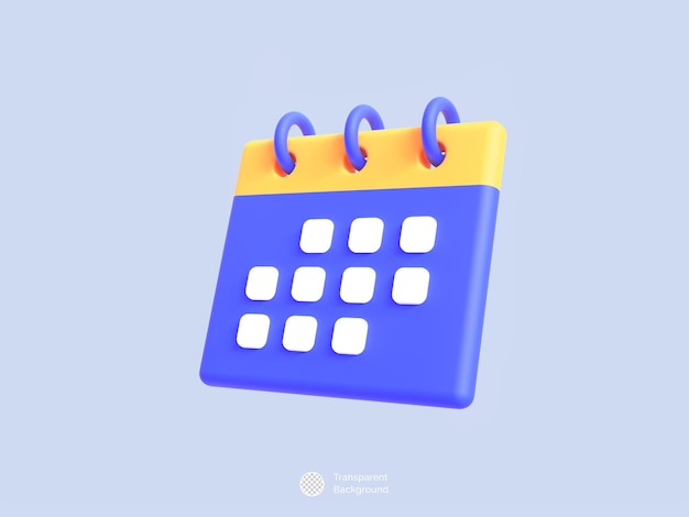 Icône De Calendrier Rendu 3d Isolé Illustration