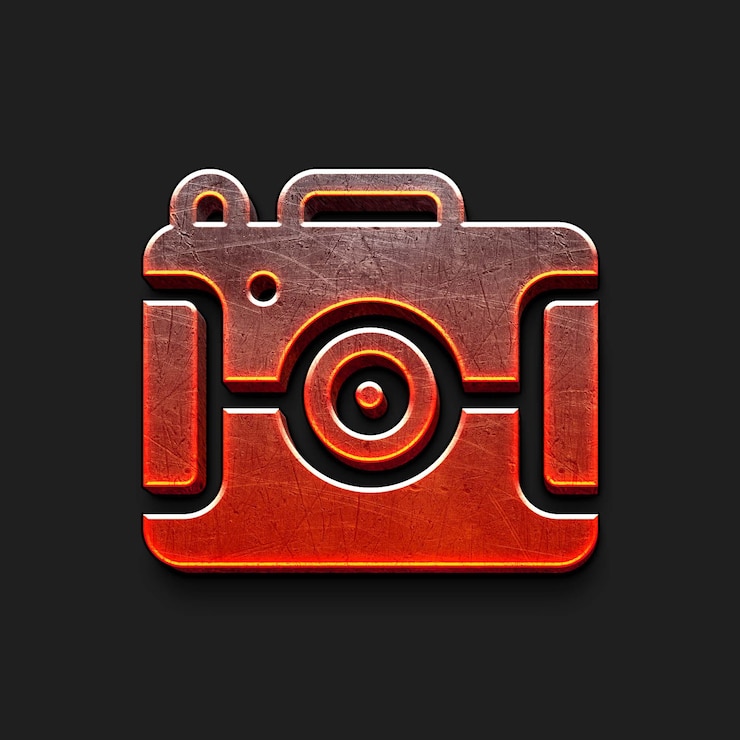 PSD icône de la caméra 3d