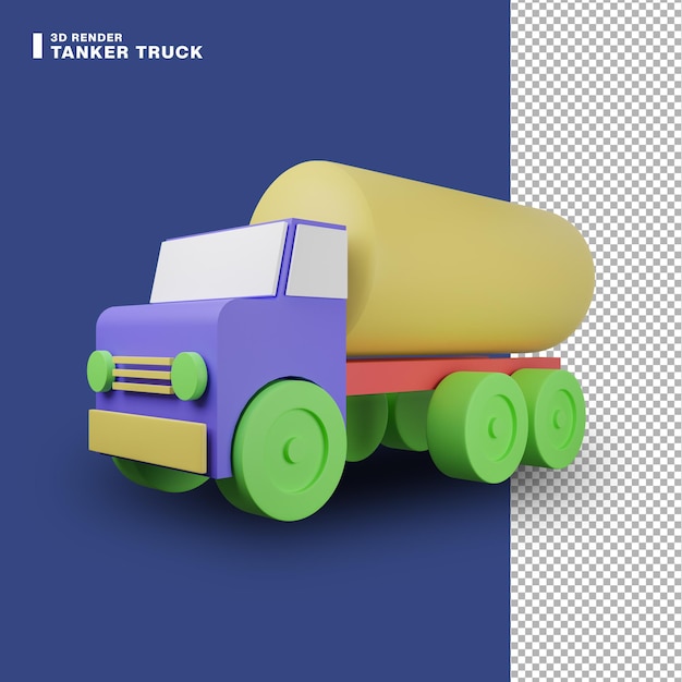 PSD icône de camion-citerne de rendu 3d