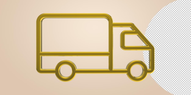 PSD icône de camion de livraison 3d png sur fond transparent