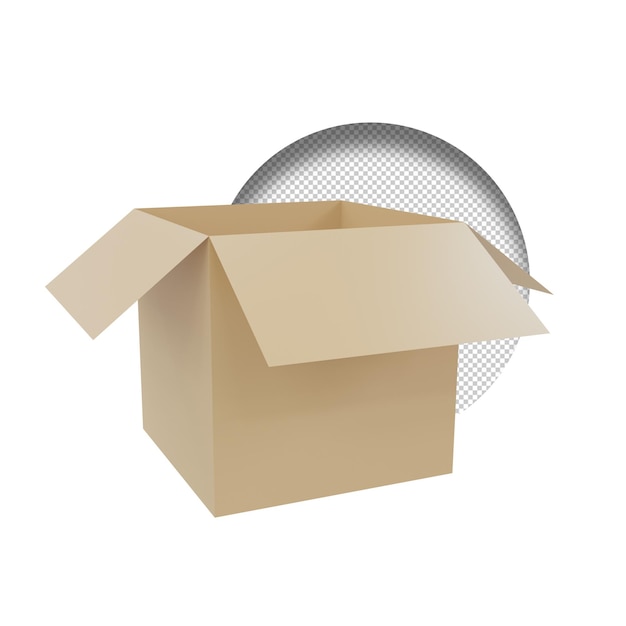 icône en carton. illustration de rendu 3d