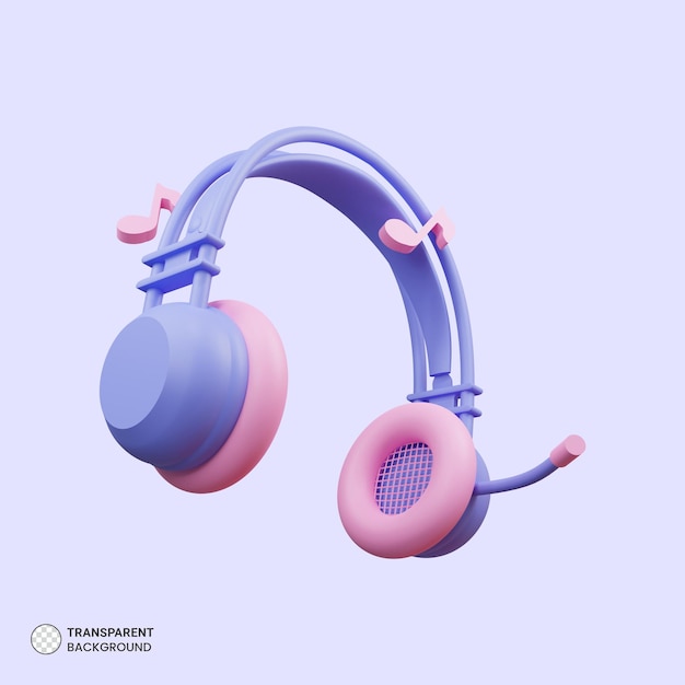 Icône de casque casque Illustration de rendu 3d isolé