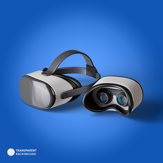 Icône de casque VR de réalité virtuelle Illustration de rendu 3d isolée