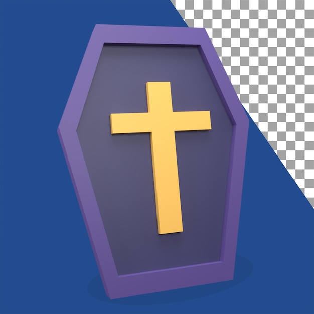 Icône de cercueil 3d avec vue de face du thème halloween