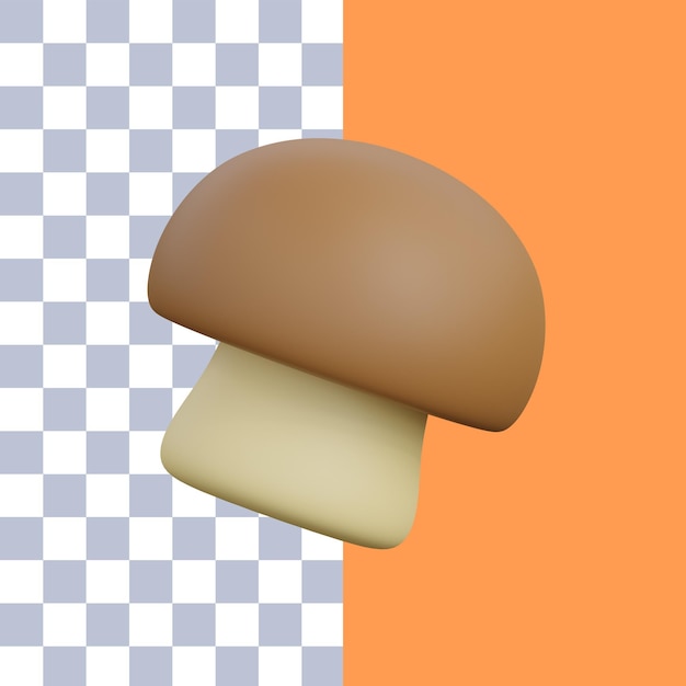 icône de champignon d'automne de rendu 3d