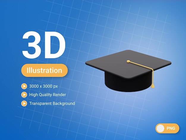 icône de chapeau de toge 3d