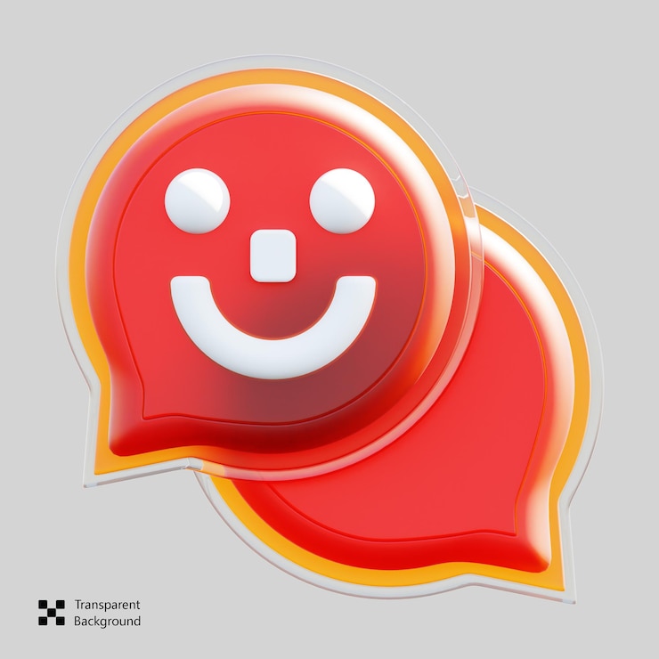PSD icône de chat en 3d avec des emoji