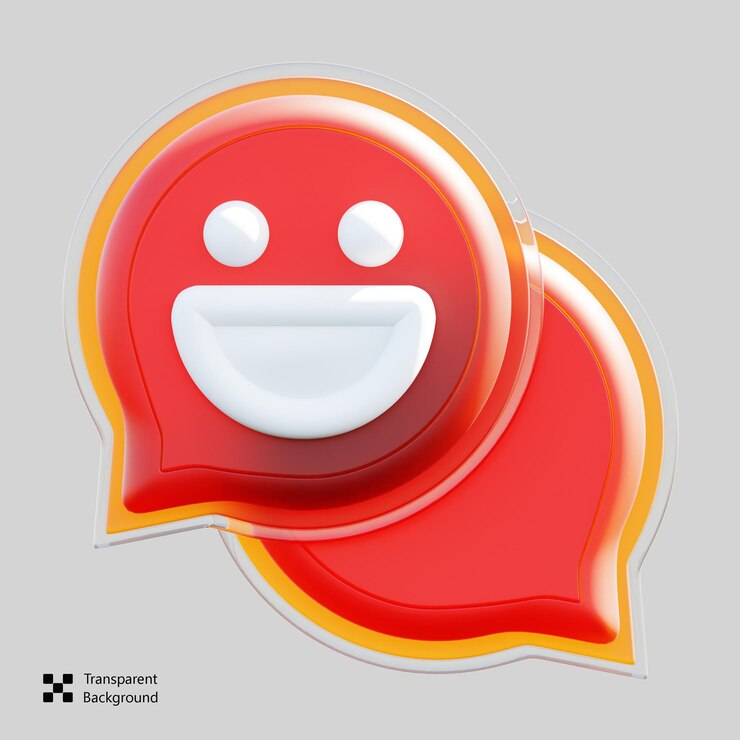 PSD icône de chat en 3d avec des emoji