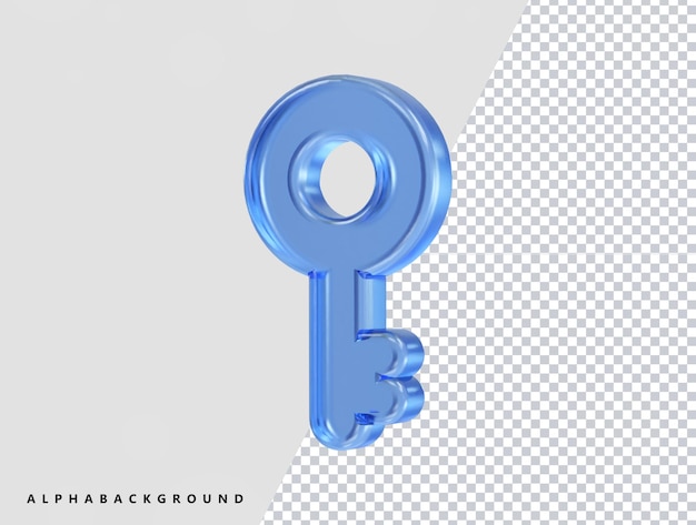 Ícone chave 3d renderização vetor ilustração elemento transparente