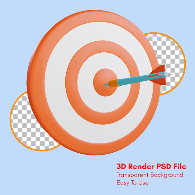 icône de cible de rendu 3d avec fond transparent