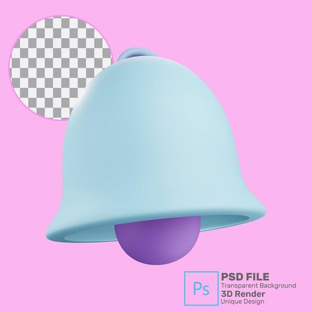 Icône De Cloche De Notification De Rendu 3d Premium Psd