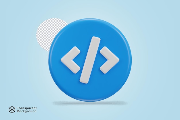 Icône de code de programmation 3D