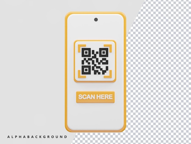 PSD icône de code qr illustration vectorielle de rendu 3d