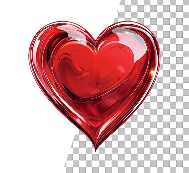 PSD icône de cœur d'amour avec fond transparent