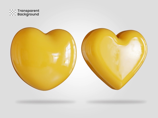Icône de coeur isolé illustration de rendu 3d