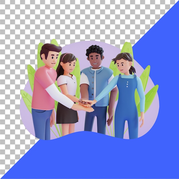 Icône de collaboration en équipe en 3D