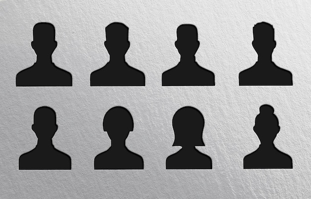 Icône de la collection de profils de silhouette