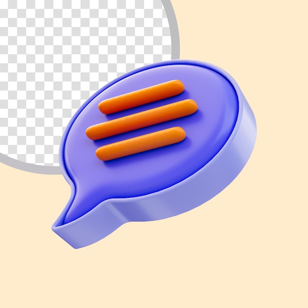 icône de commentaire de dessin animé concept de rendu 3d pour la communication de conversation sur le site Web