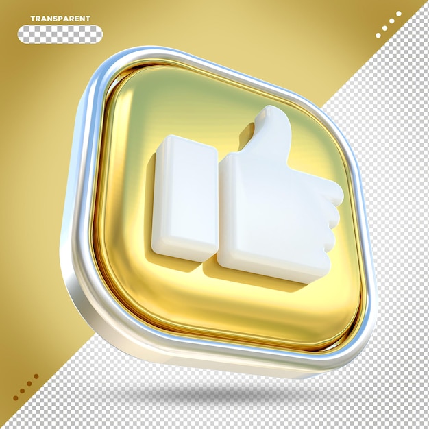 Ícone como ouro 3d facebook