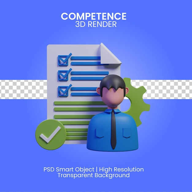 Icône de compétence rendu 3d isolé