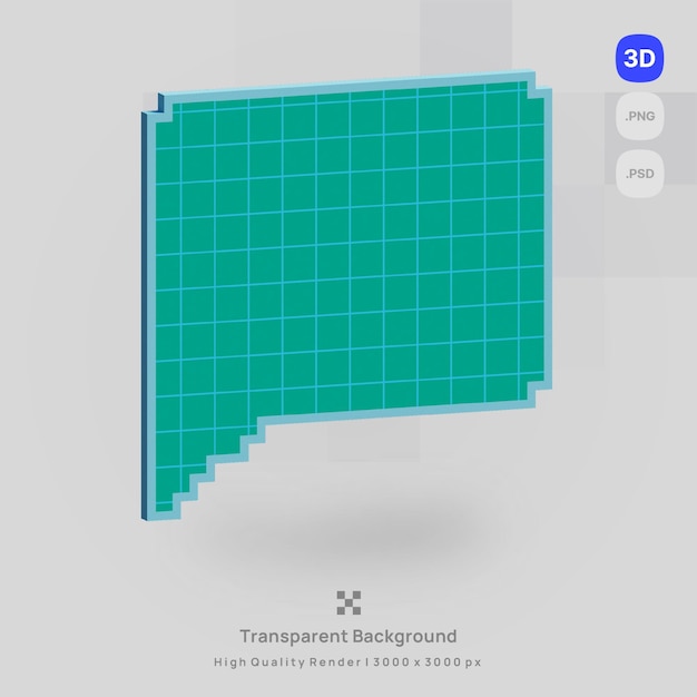 PSD icône de concept d'illustration de voxel de communication d'icône 3d