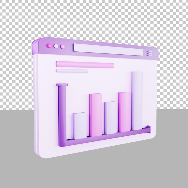 Icône de conception 3D Dashboard Data Up Illustration pour les entreprises