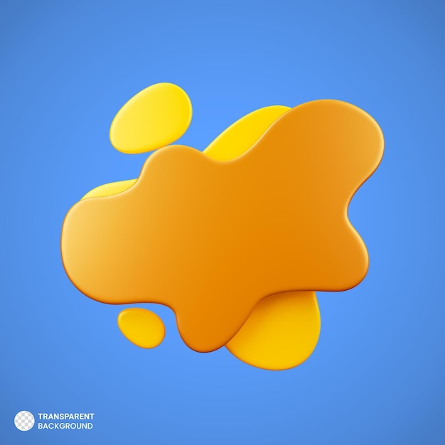 Icône de coupon de forme de ruban jaune isolé illustration de rendu 3d